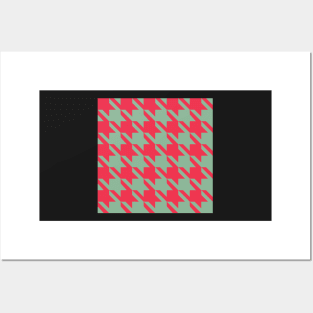 Orchard Houndstooth - Red and Green Posters and Art